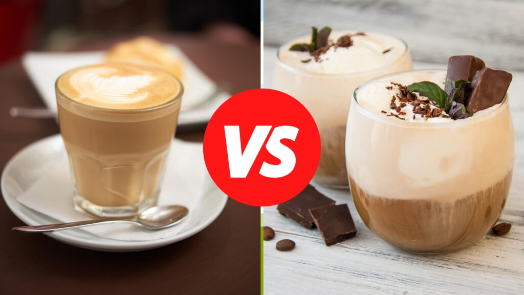 Image showing a difference between breve coffee and mocha