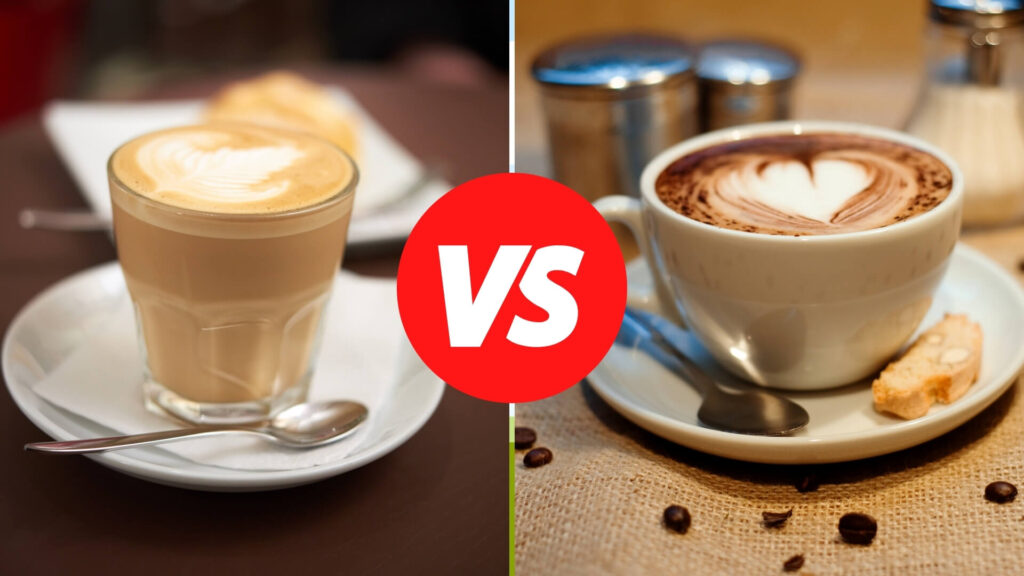 Image showing a difference between cappuccino and breve coffee