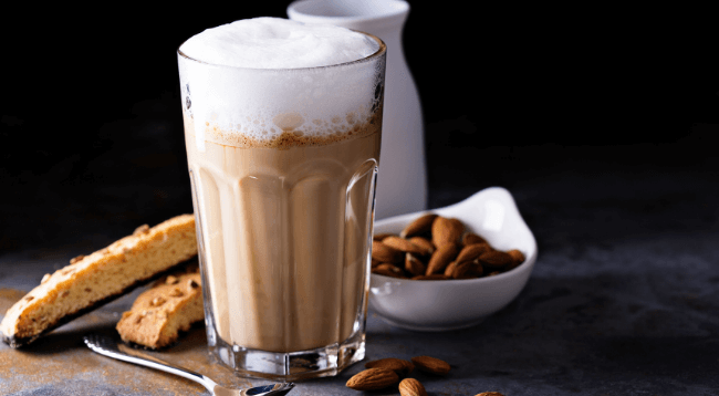 Almond Milk Cappuccino Coffee Drink
