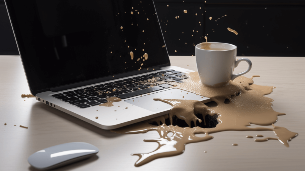 Coffee spilled on macbook